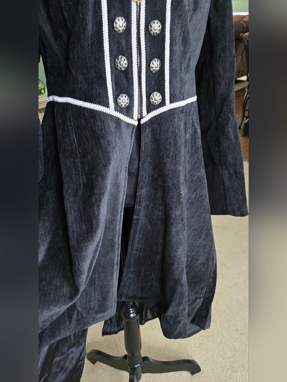 Gothic Medieval Long Coat With Hood #1290 - Picture 3 of 13